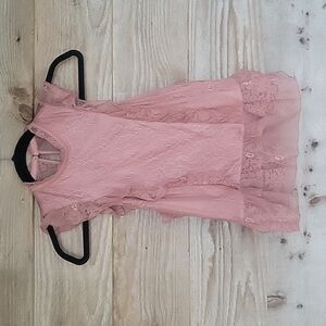 Express Blush Pink Lace Top Size XSmall